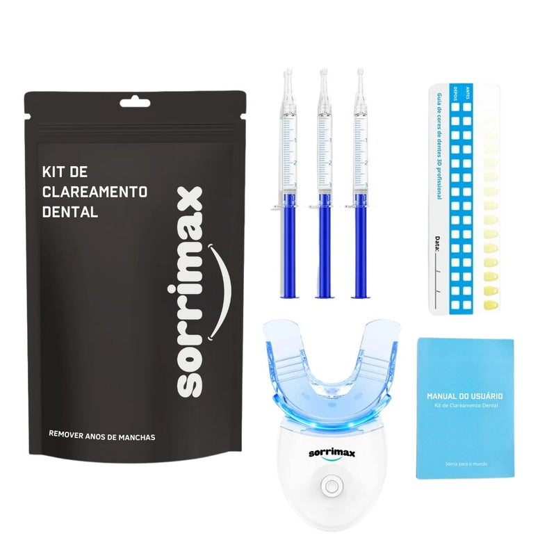 [3 em 1] KIT Clareador Dental Sorrimax® Led [ LEVE GRÁTIS + 1 Escova dental elétrica Supersônica + 1 Creme dental branqueador]